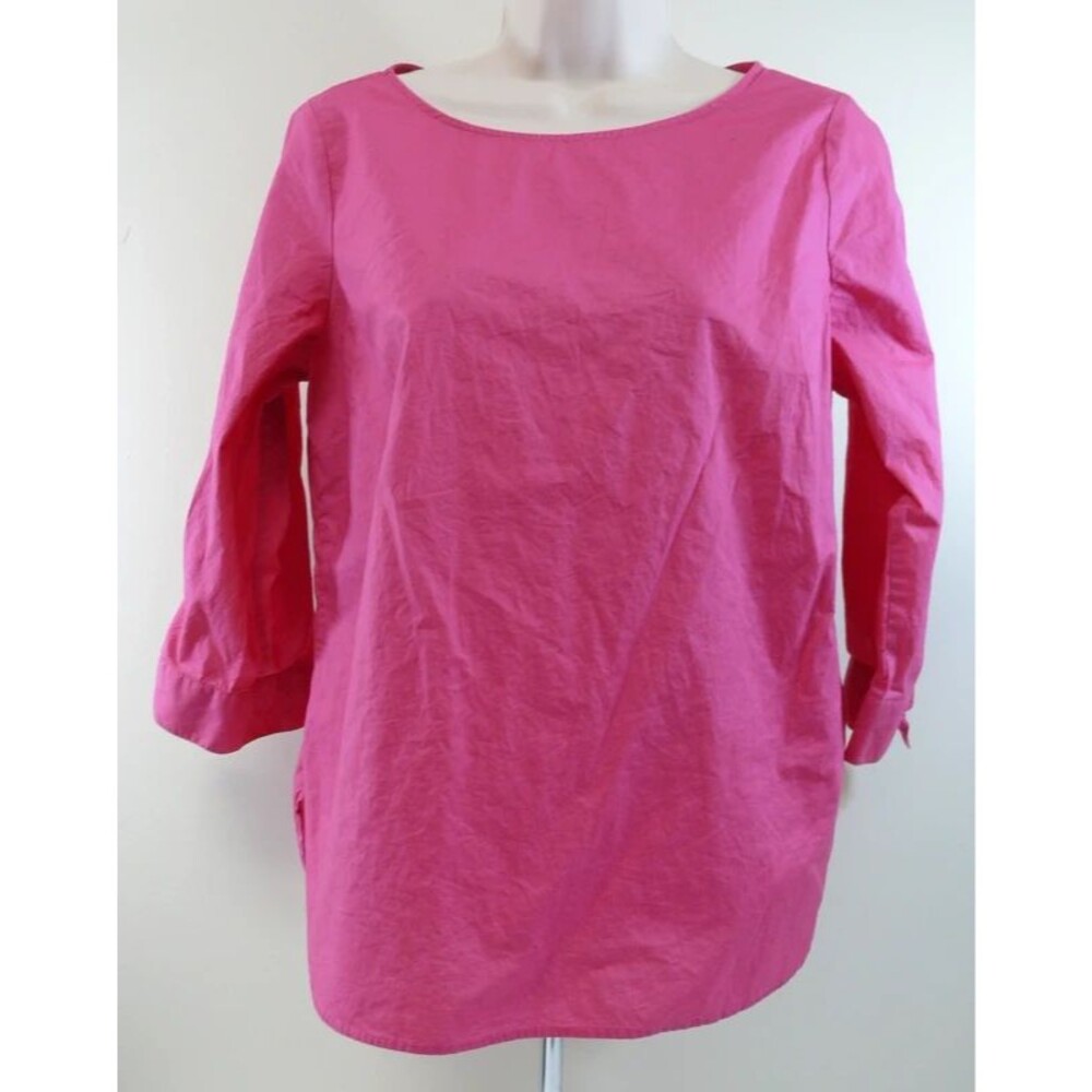 Talbots Petite ¾ sleeve cotton shirt pink size S Petite